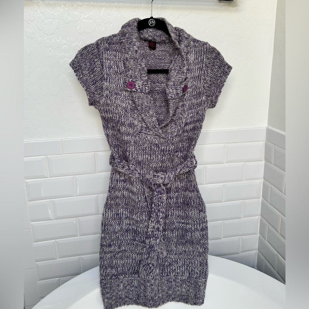 Purple sweater dress